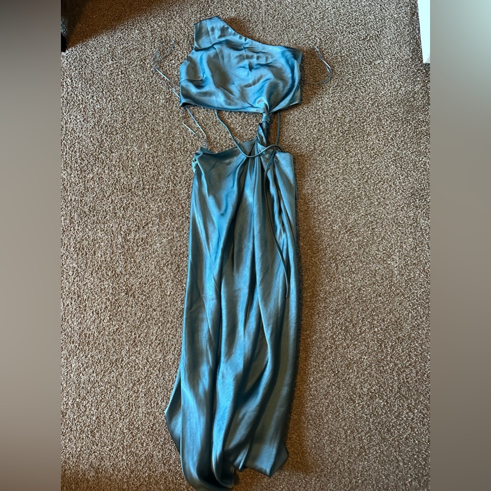 Lush satin one shoulder dress